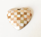 Inlaid shell pendant, mosaic pendant, mother of pearl/brownlip shell pendant heart 40 mm
