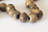 15mm Horn, Burnt Horn Beads, Round Horn Beads 16" strand