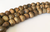 15mm Horn, Burnt Horn Beads, Round Horn Beads 16" strand