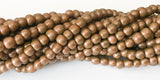 Metallic Wood Round Beads, Bronze Wood Beads, 4-5mm 16" strand