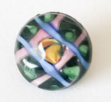 Dainty vintage glass button lampwork floral charmstring button 10mm