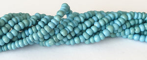 Small 2-3mm Coconut Beads, Spacer Beads, Natural Wood Beads, Coco Pukalet Turquoise 16" strand