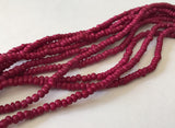 Small 2-3mm Coconut Beads, Natural Wood Beads, Coco Pukalet Burgundy 16" strand