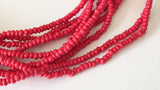 Small 2-3mm Coconut Beads, Natural Wood Beads, Coco Pukalet Red 16" strand