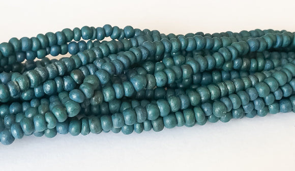 Small 2-3mm Coconut Beads, Natural Wood Beads, Coco Pukalet Teal 16