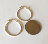 925 sterling silver hoops, 25mm silver hoops, latch back closure hoops, .925 earring hoops 1pair