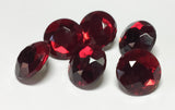 Red Vintage Glass Buttons Crystal Rhinestone Faceted Glass-6pc