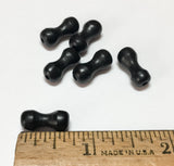Black horn beads, natural horn beads, black horn carved tube-6pc