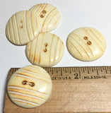 12 round bone buttons 1 1/4" carved for crafts and accessories