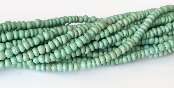 Small 2-3mm Coconut Beads, Natural Wood Beads, Coco Pukalet Lt. Green 16