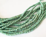 Small 2-3mm Coconut Beads, Natural Wood Beads, Coco Pukalet Lt. Green 16" strand