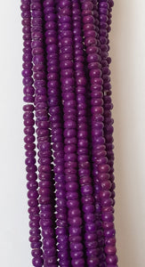 Small 2-3mm Coconut Beads, Natural Wood Beads, Coco Pukalet Purple 16" strand