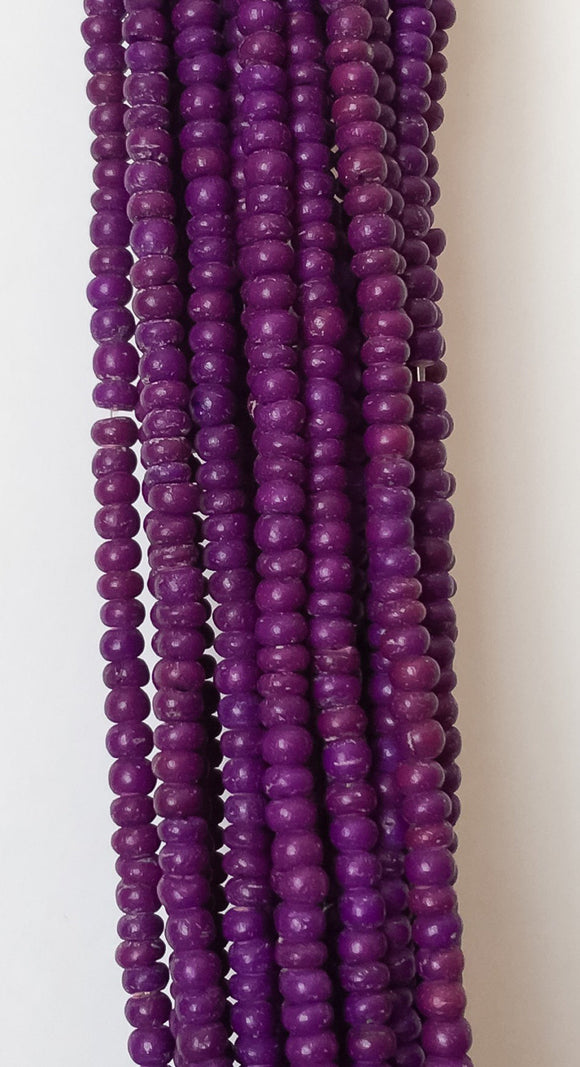 Small 2-3mm Coconut Beads, Natural Wood Beads, Coco Pukalet Purple 16