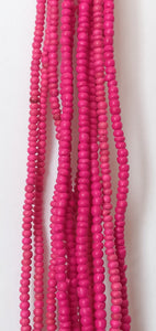 Small 2-3mm Coconut Beads, Natural Wood Beads, Coco Pukalet Hot Pink 16" strand