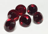 Red Vintage Glass Buttons Crystal Rhinestone Faceted Glass-6pc