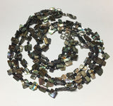 Paua abalone multi strand choker necklace 16"