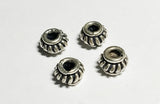 4 Sterling Silver Spacer Saucer Beads Bali Silver Fancy Saucer 5mm