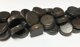 Coin Wood Beads, kamagong wood beads, natural wood beads,15mm coin 16" strand