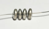 4 Plain Sterling Silver Saucer Spacer Beads 3x8mm-4pc