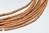 2-3mm Coconut Heishi, Coco Heishi, Natural Wood Beads, Coconut Shell Heishi  Mustard 24" strand
