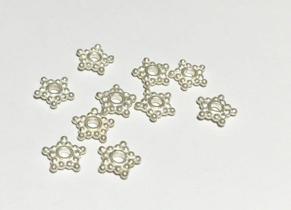 10 Sterling Silver Spacer Beads 6mm, Bali Sterling Silver Spacers Shiny-10 pcs