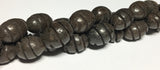 Betel Nut Beads Salwag Oval Carved 16" strand Charcoal