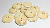 12 round bone buttons 1 1/4" carved for crafts and accessories