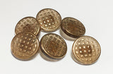 Amber and gold vintage button lot-6pc