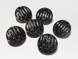 Metallic luster 3/4" vintage glass button lot-6pc