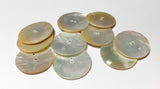 12 round shell buttons for crafts and accessories golden MOP