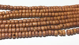 Small 4-5mm Coconut Beads, Natural Wood Beads, Coco Pukalet Mustard 16" strand