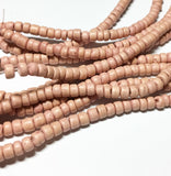 Small 4-5mm Coconut Beads, Natural Wood Beads, Coco Rondelle Pukalet Tan 16" strand