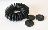 20mm Coconut Wood Discs, Coco Rondelle Black, Coconut Shell, Natural Wood Beads-30pc