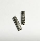 2 Bali Sterling Silver Beads Oxidized Tube Beads