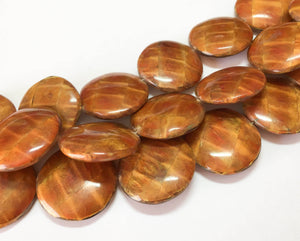 Natural Round Inlaid, Large Inlaid Beads, Pea Pod Beads, 28mm Flat Round 10pc