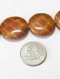 Natural Round Inlaid, Large Inlaid Beads, Pea Pod Beads, 28mm Flat Round 10pc