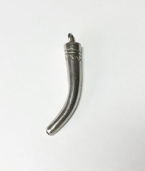 Hill Tribe Sterling Silver Tusk Pendant 1 1/2