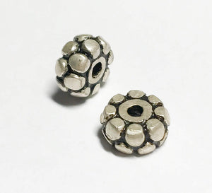 2 Bali Sterling Silver Saucer Spacer Rondelle Beads 3x7mm