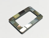 Inlaid shell pendant, focal bead, blacklip mosaic shell pendant 18x27mm