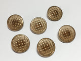 Amber and gold vintage button lot-6pc