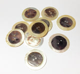 12 round shell buttons for crafts and accessories golden MOP