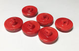 Red and gold vintage glass button lot-6pc