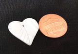 4 Shell Leaf Heart Charm Pendant Beads Mother of Pearl Carved  Shell