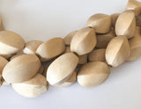 Hambaba wood beads, large wood beads, natural wood beads, twist wood beads 16" strand