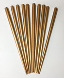 Lacquered wood Hair Blanks Hair Sticks w/ flat top 6 1/2 inch long Gold 10 pcs. per pkg.