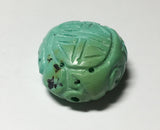 Carved Turquoise Oval Bead Gemstone Focal Bead