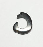 Fish Hook Pendant, Carved Horn, Horn Pendant, Black Horn Fish Hook 23mm