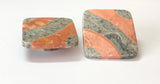 Inlaid Stone Buttons 31mm Square-set of two