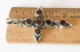 Beautiful Garnet Cross Pendant, Vintage Garnet Sterling Silver Pendant, Large Cross Pendant