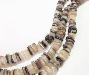 Natural Shell Beads, Hammershell Chips Nuggets 16" strand